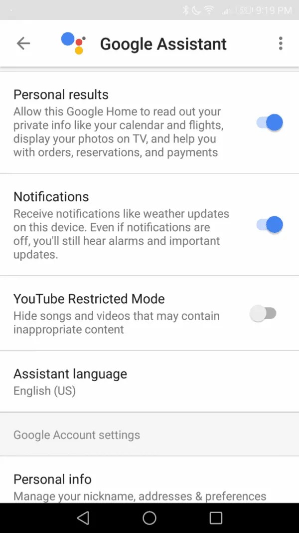 Notification Option Added To Google Home Android App