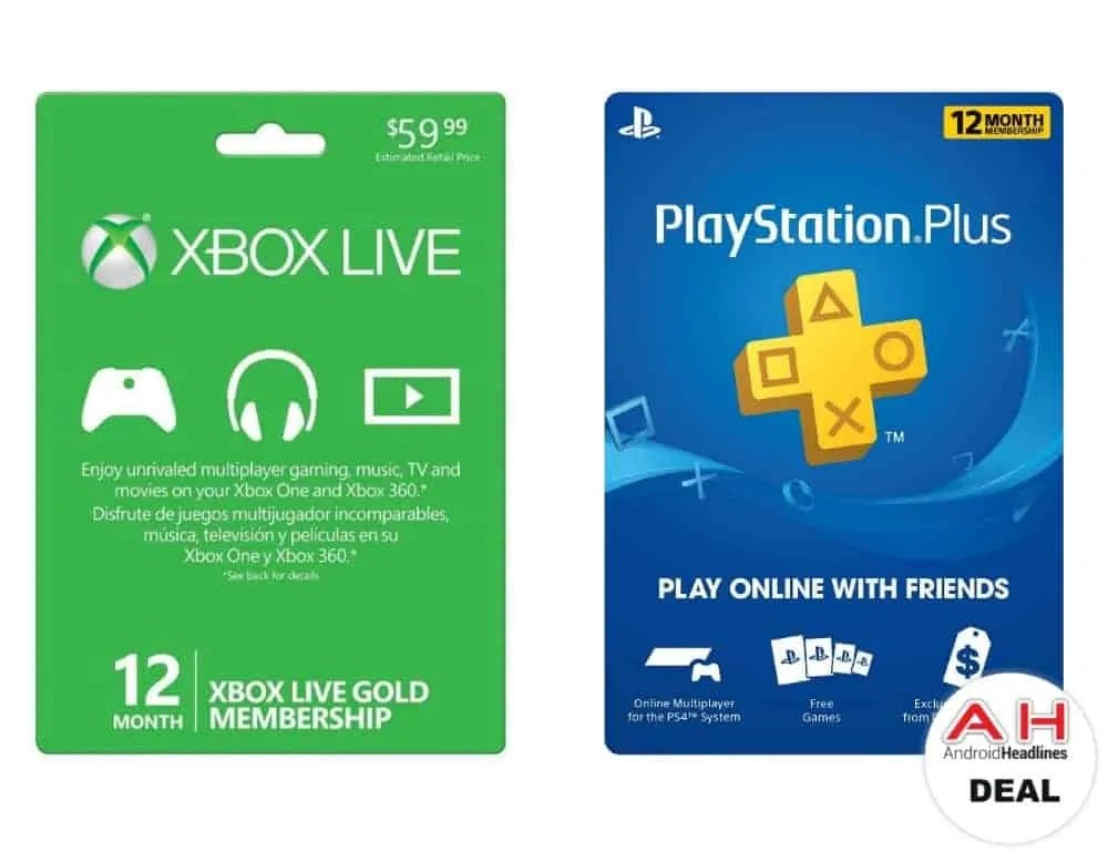 Deal Xbox Live & PlayStation Plus 1Yr Memberships Discounted 11/7/17