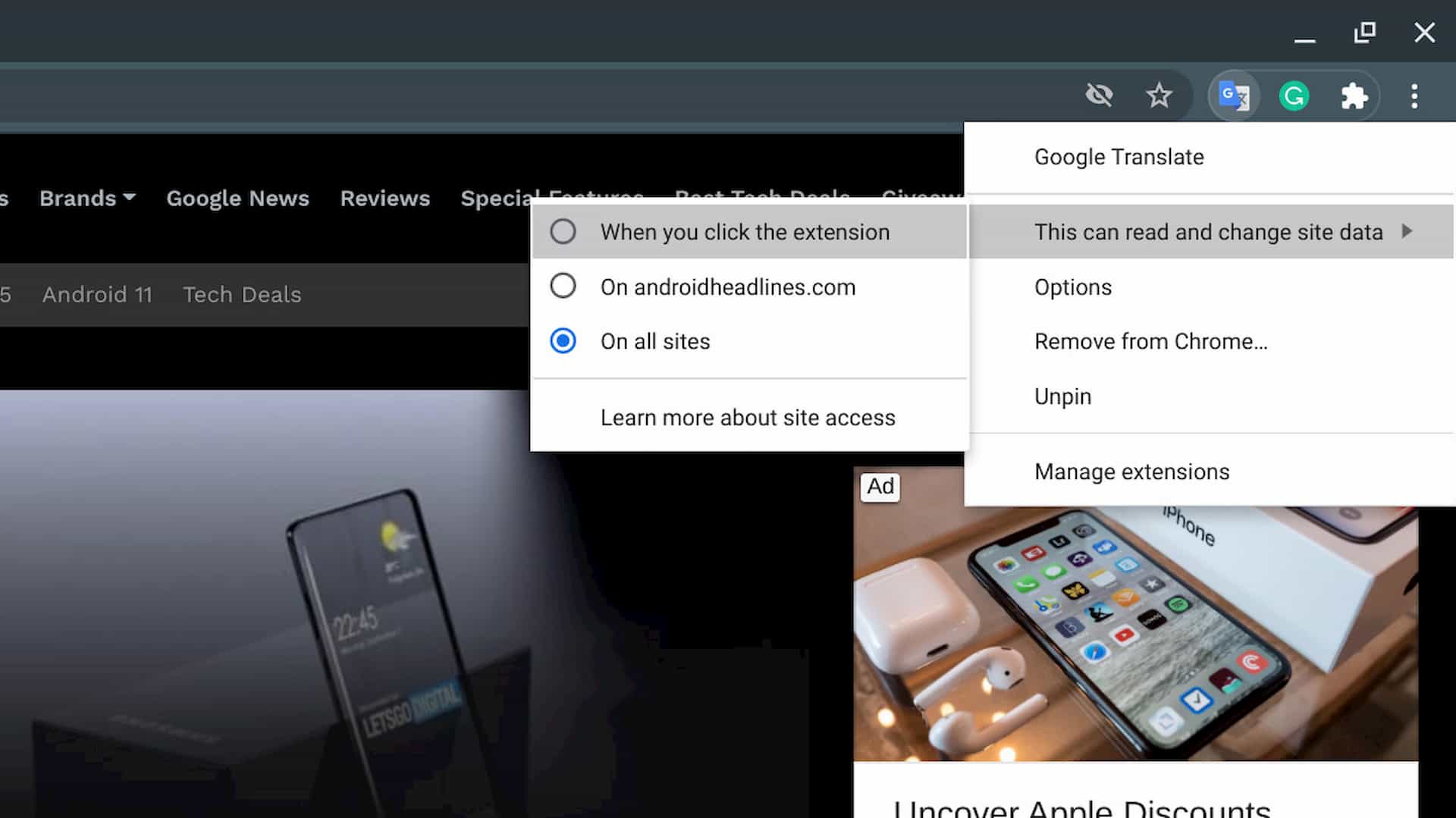 How To Disable, Remove, Or Limit Data Access For Chrome