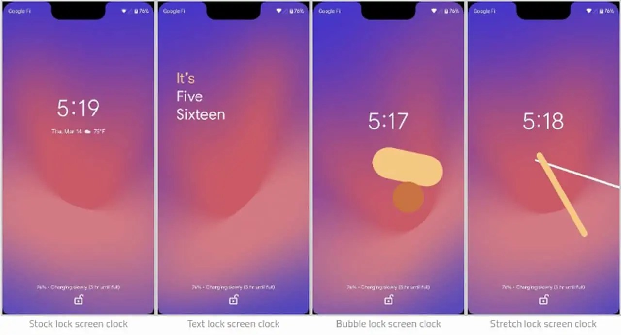 Google PixelExclusive Lock Screen Clocks Coming With Android 12