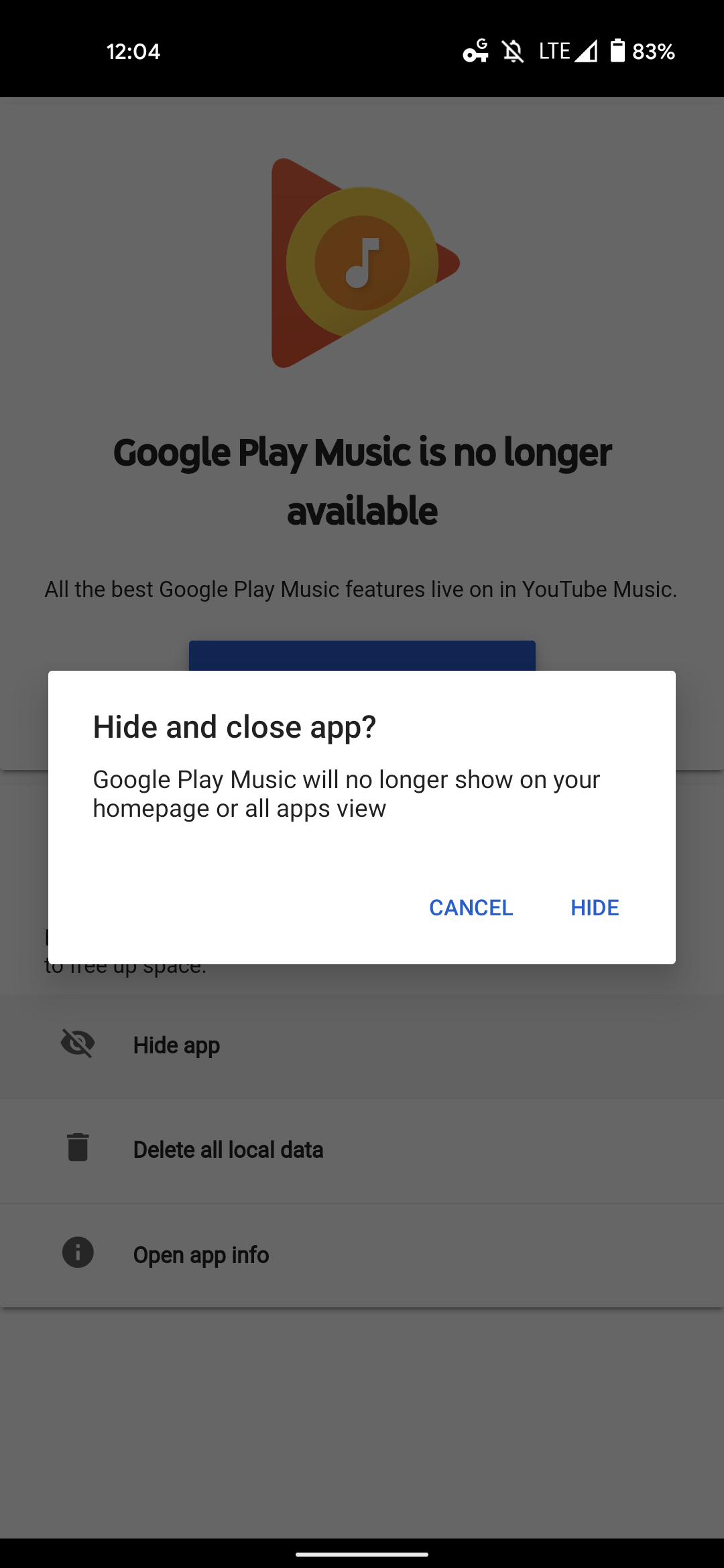 Final Update For Google Play Music Lets You Permanently Hide The App