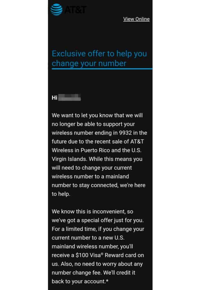 AT&T Offers 100 To Customers Forced To Change Their Phone Numbers