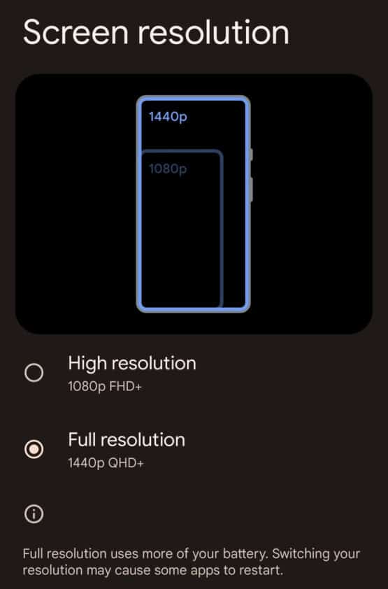 Pixel 7 Pro Debuts New Screen Resolution Setting