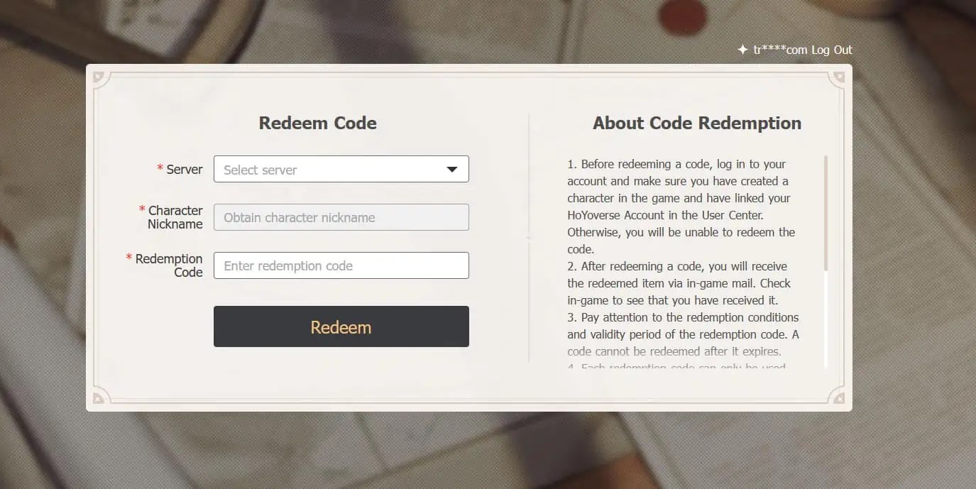 How to redeem a code in Genshin Impact