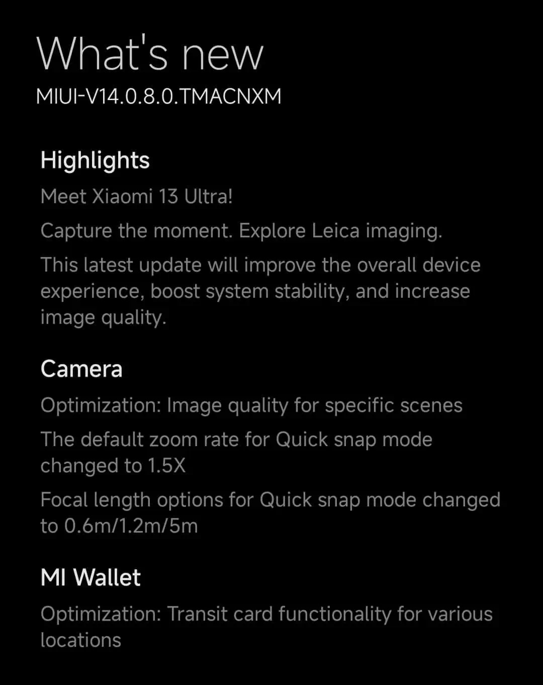 Xiaomi 13 Ultra is already getting its very first update