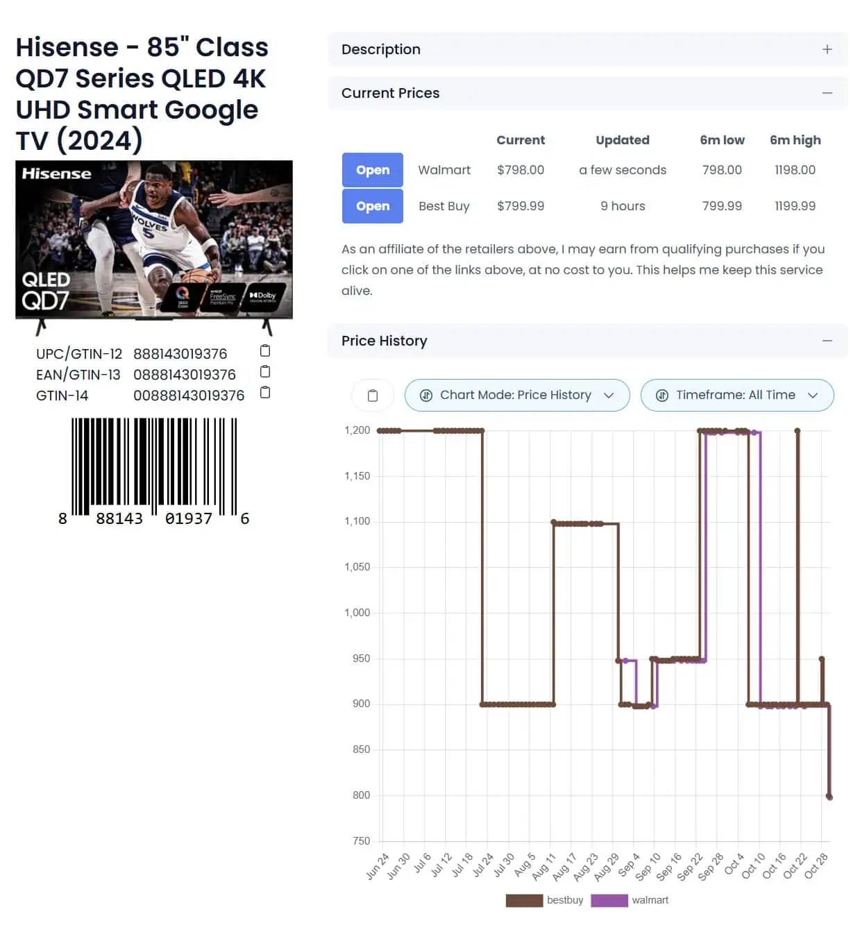 AH Real Deal Hisense 85inch QD7 TV is 400 off