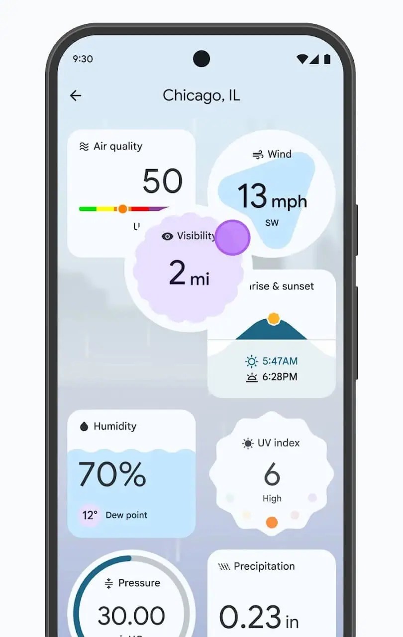 New Pixel Weather app reaching Pixel 6, Pixel 7, and Pixel 8 series