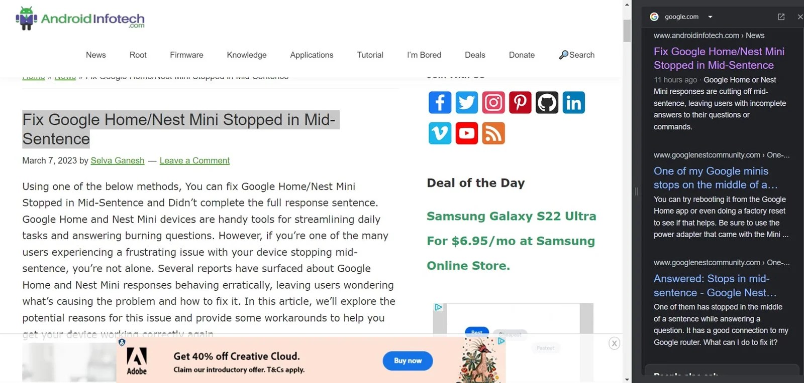 Disable Search Google For Side Panel in Chrome Android Infotech