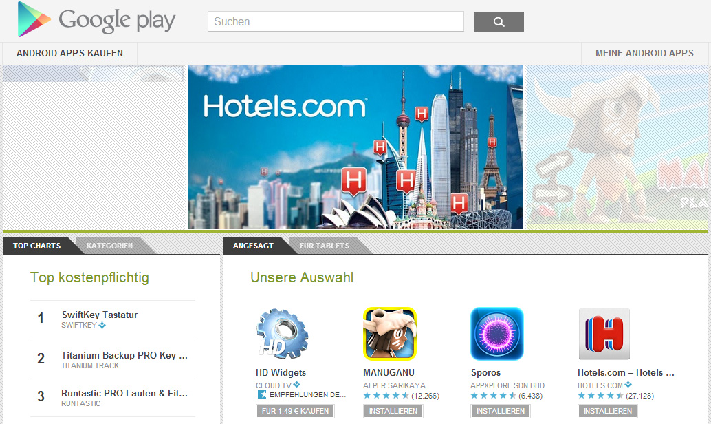 Google Play führt in Bezug auf Downloadzahlen vor Apples App Store