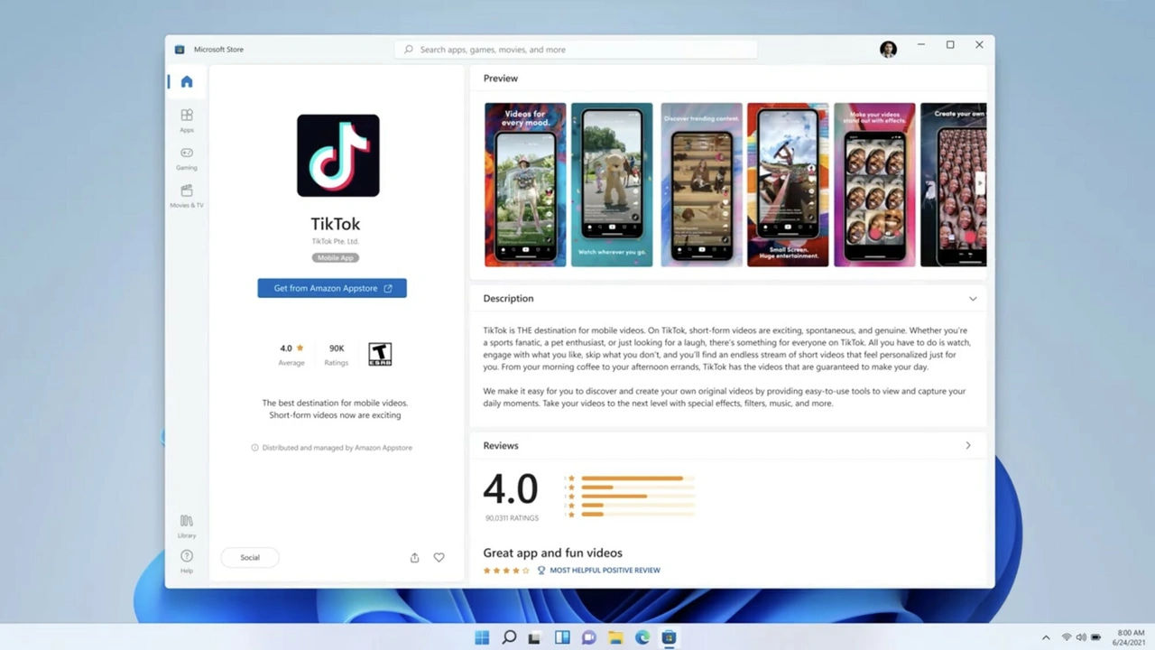 Windows 11 can run Android apps from Amazon Appstore