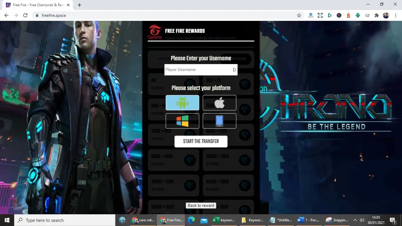 Waspada! Free Fire Space Menawarkan Diamond dan Item FF GRATIS