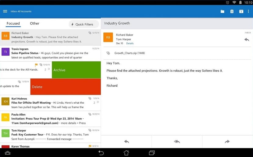 Microsoft Outlook Mail Application To Android Bullfrag