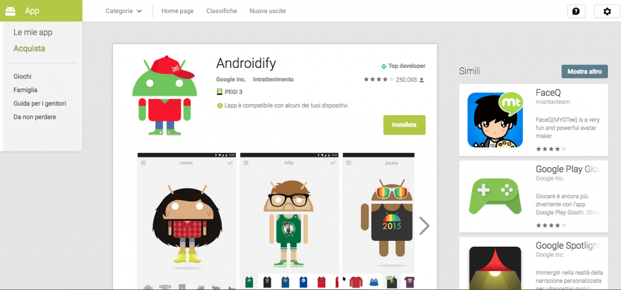 Google Play Store web cambia layout con poco Material