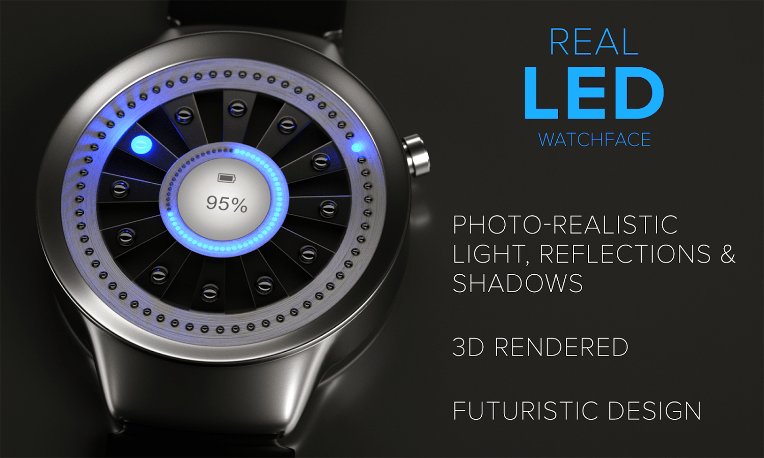 Watch face per Android Wear con decorazioni a LED Real LED AndroidWorld