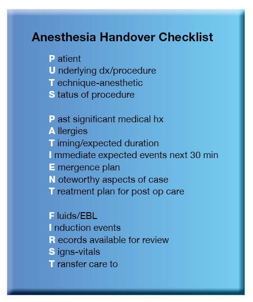 Checklists As Important As Ever in Anesthesia Patient Safety The