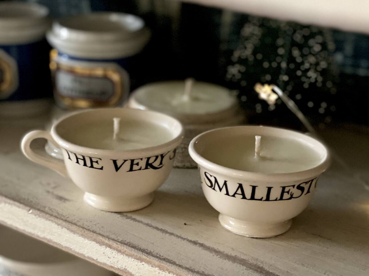 RARE EMMA BRIDGEWATER BLACK TOAST DOLLIES' TEACUP CANDLES