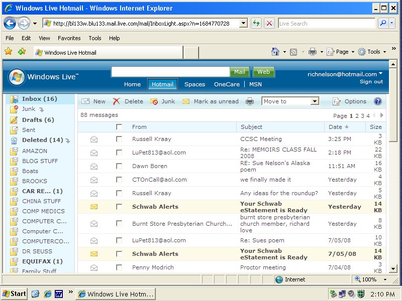 HOTMAIL MAIL SCREEN