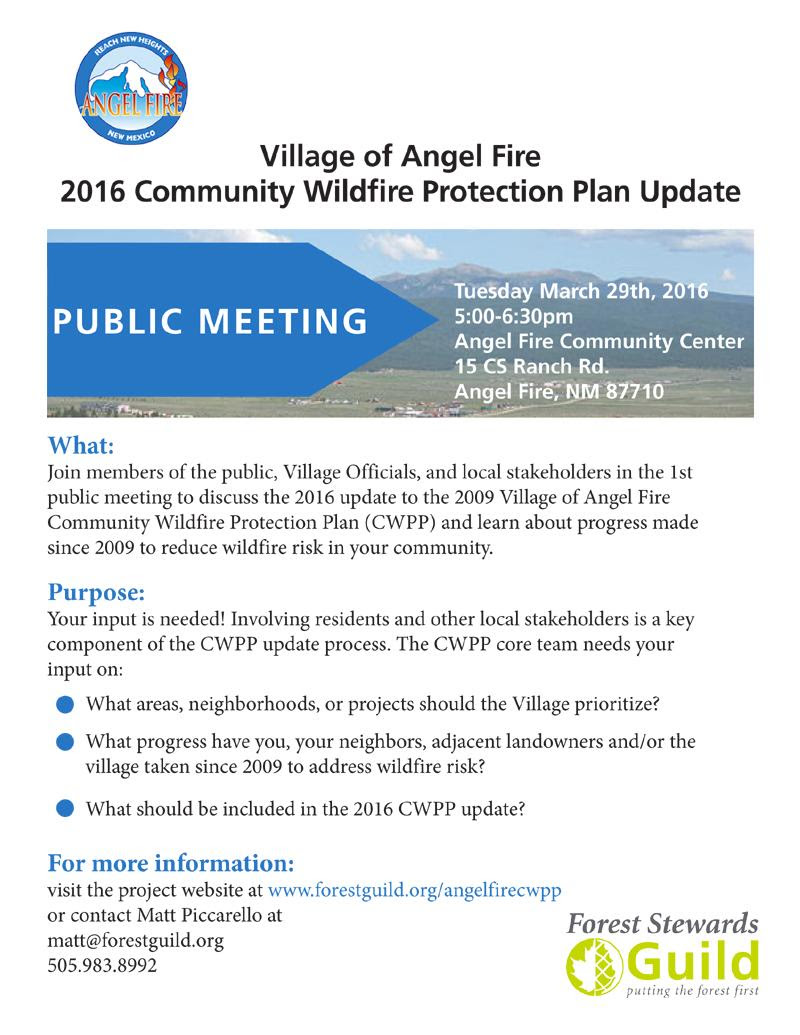 2016 Community Wildfire Protection Plan Update Angel Fire, New Mexico