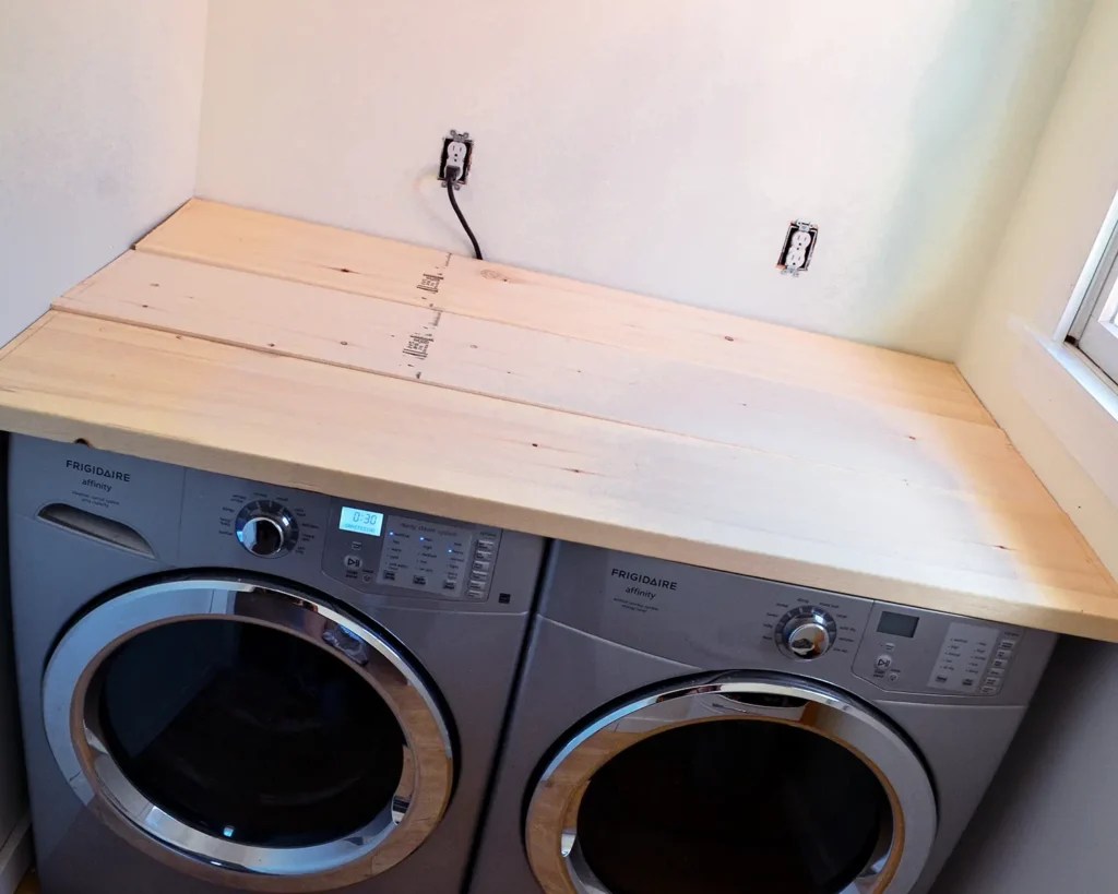 Easy DIY Wood Laundry Room Countertop for Folding