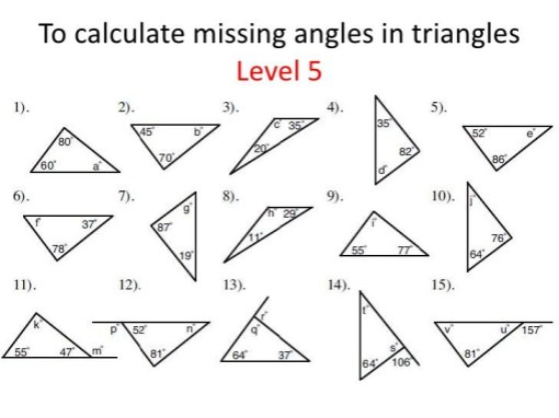 Find Missing Angle Worksheet Triangle - Angleworksheets.com