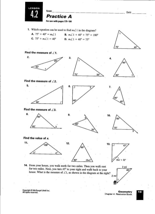 Supplementary Angles Worksheet Pdf With Answers - Angleworksheets.com