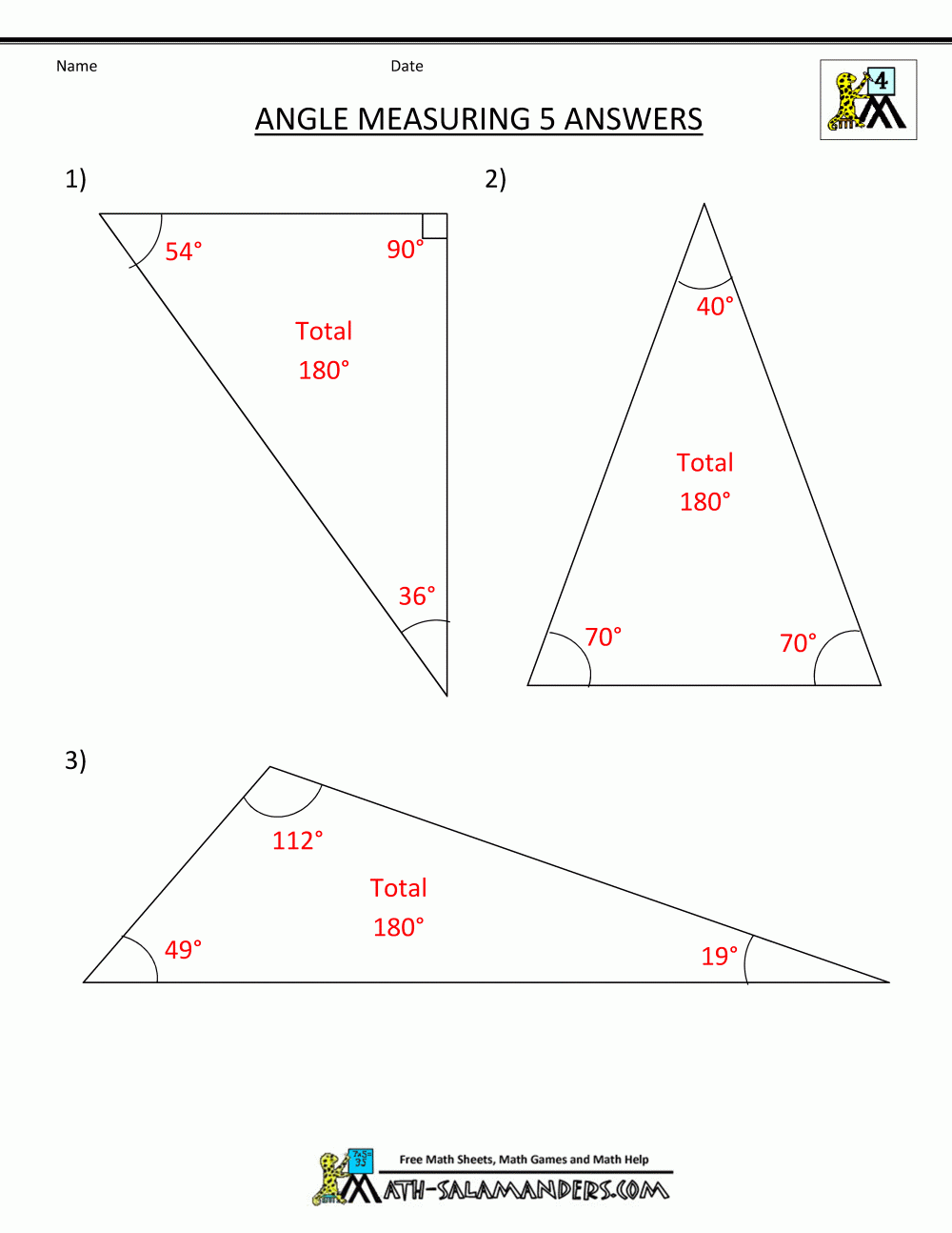 Angles For Grade 4 - Angleworksheets.com
