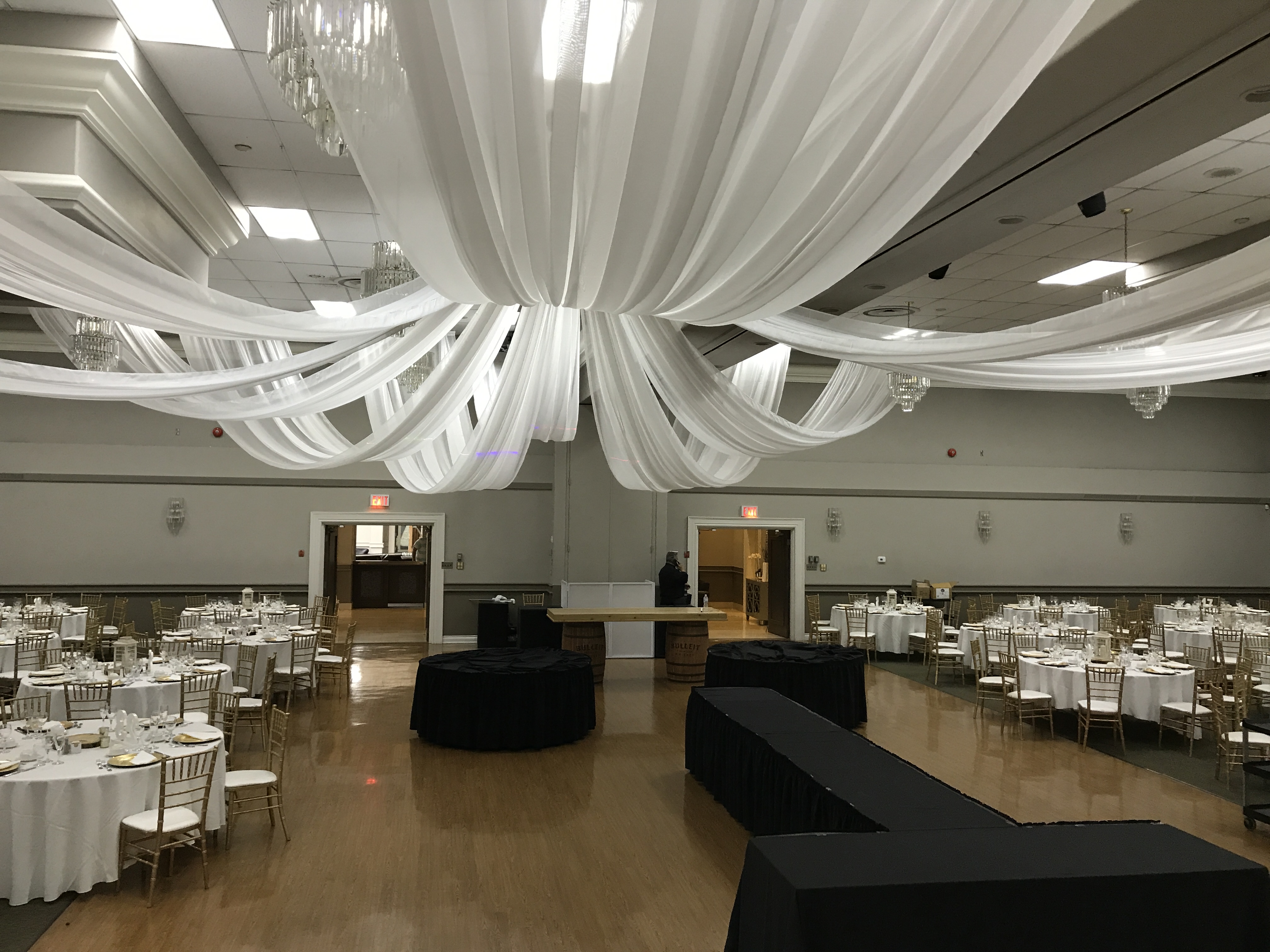 Wedding Decor Ceiling Drapery John Michael’s Banquet and Conference