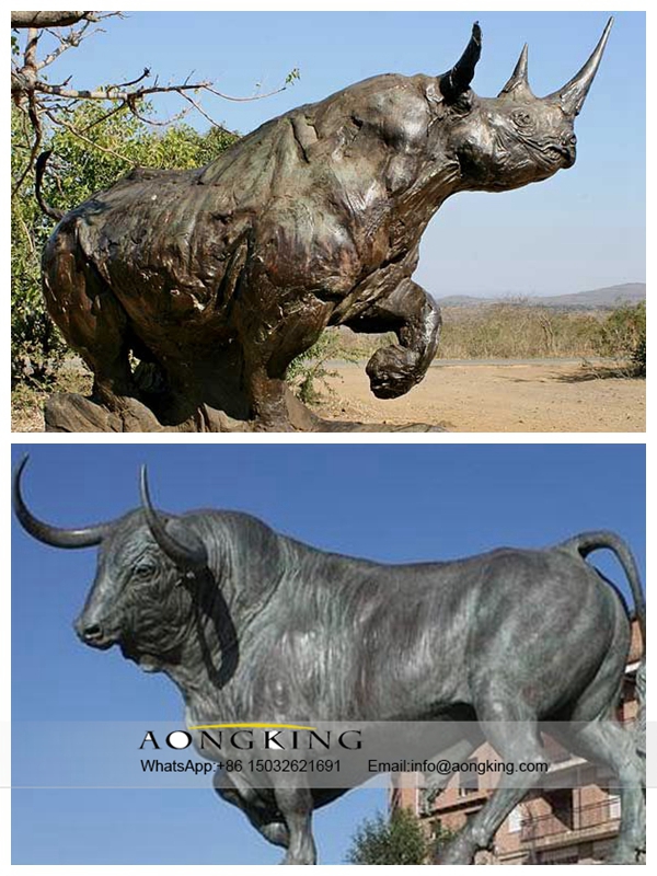 Metal Bull Statue Animal Sculptures sculpture copper bronze