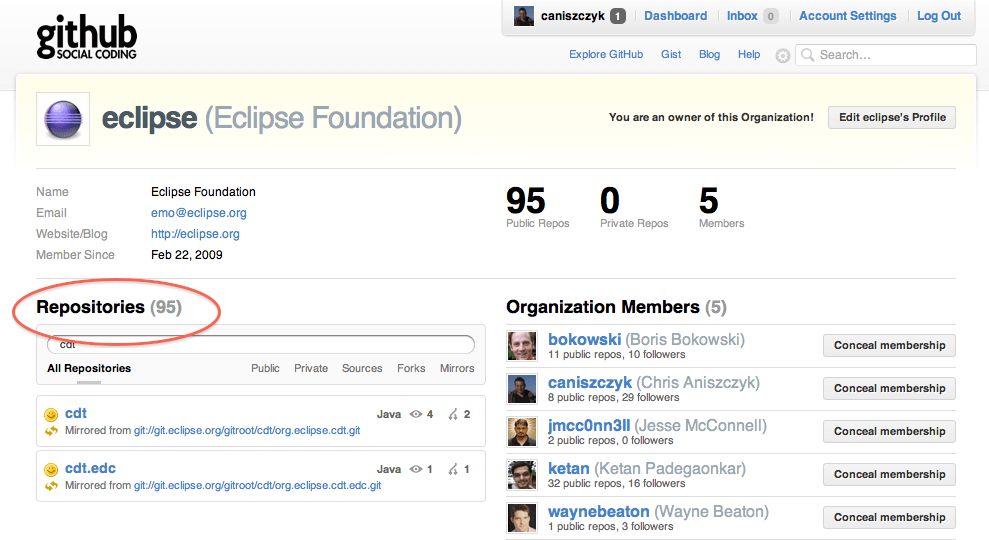 GitHub and Eclipse Git Repository Mirroring Chris Aniszczyk's (zx