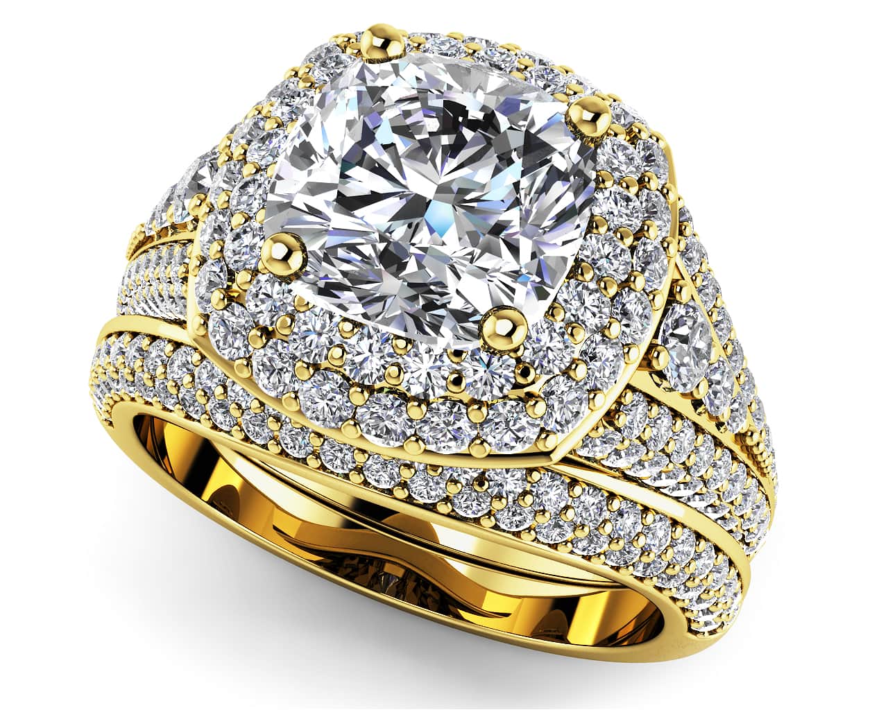 Lasting Legacy Cushion Cut Bridal Set In Platinum Or Gold