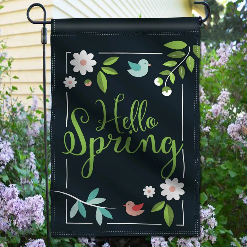 Hello Spring Decorative Garden Flags 18 x 12.5 Inch Anley Flags