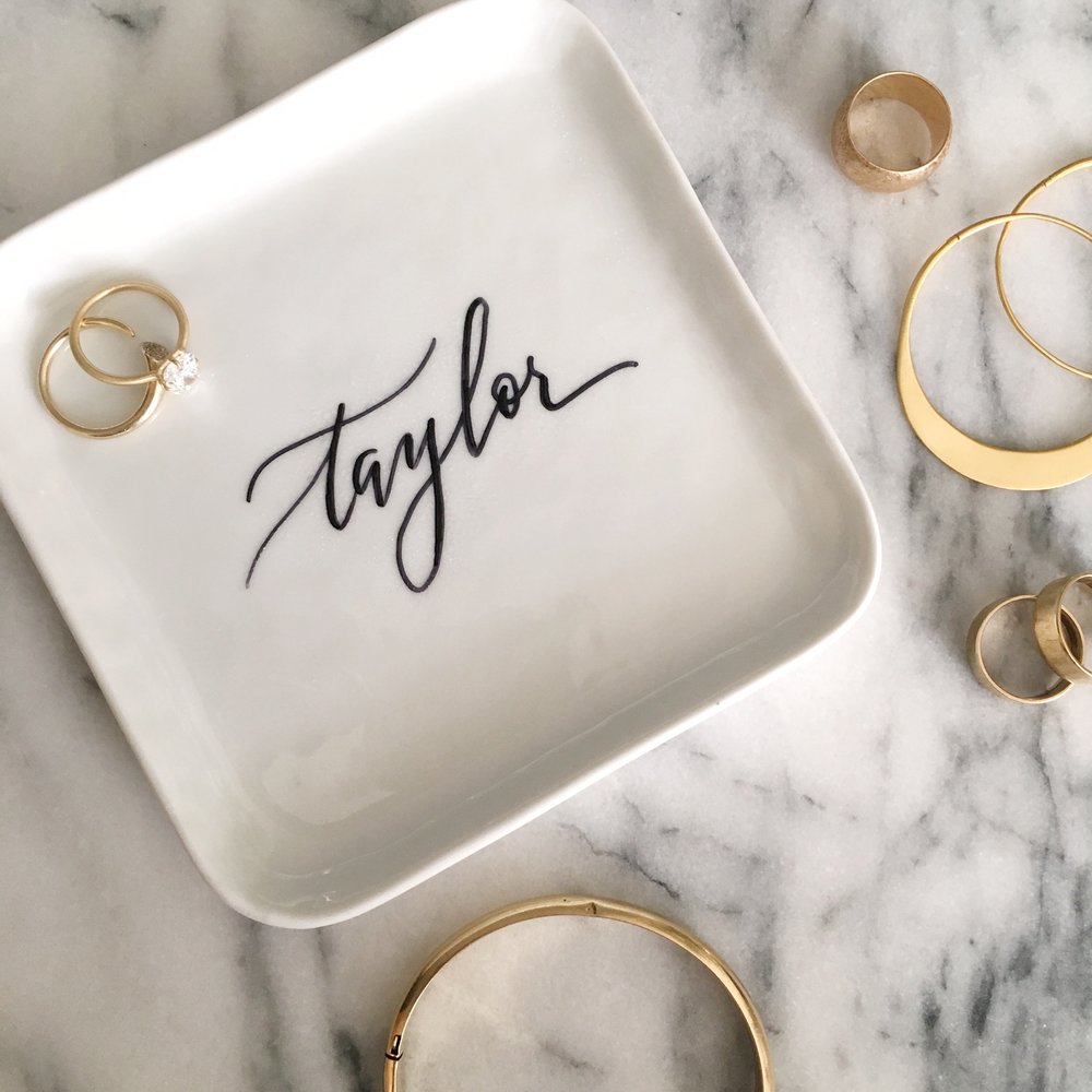 Custom Jewelry Trays Anne Robin, Los Angeles Calligrapher