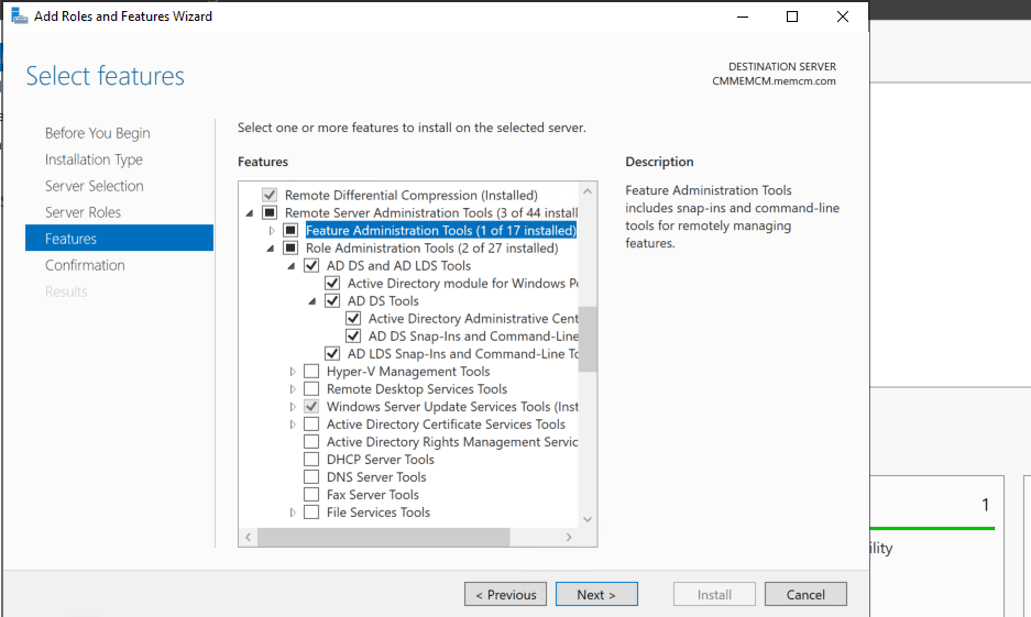 Install Active Directory Users Computers For SCCM