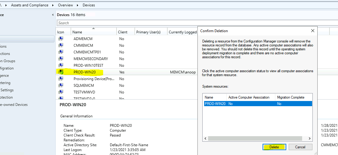 ConfigMgr Client Action Discovery Data Collection Cycle Heartbeat
