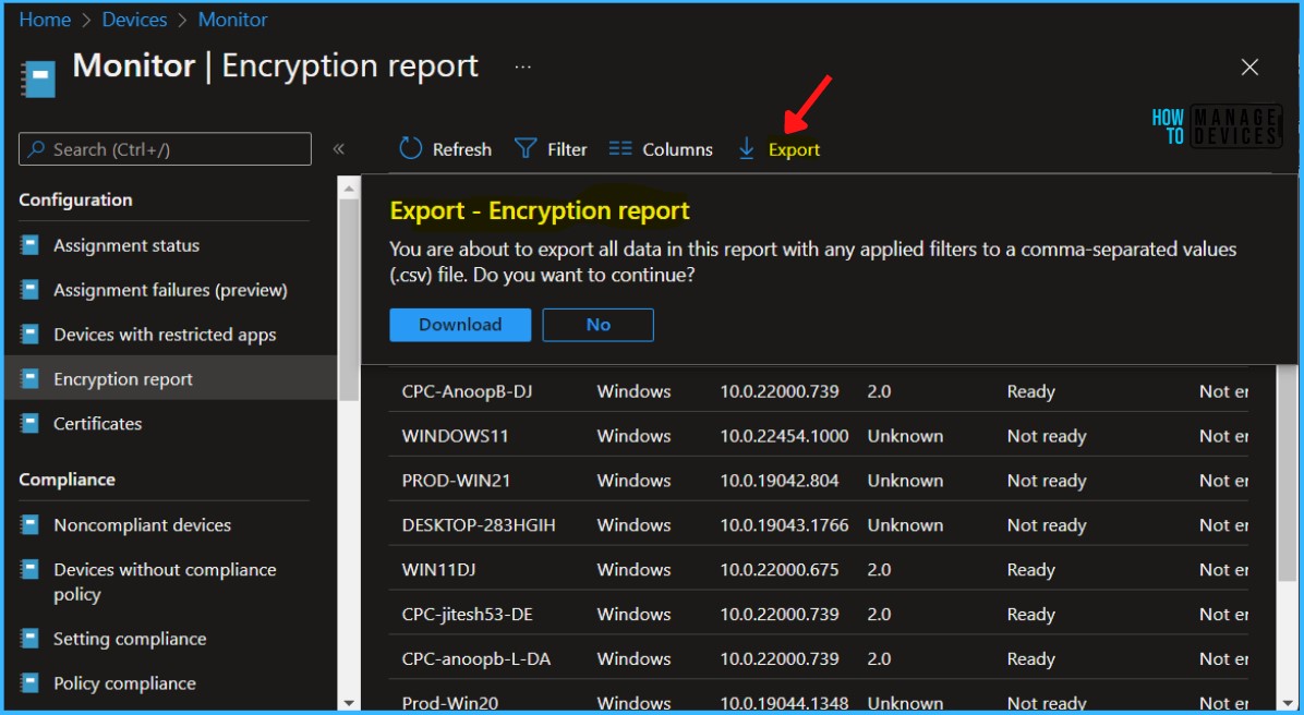 Intune Device Encryption Status Report HTMD Blog
