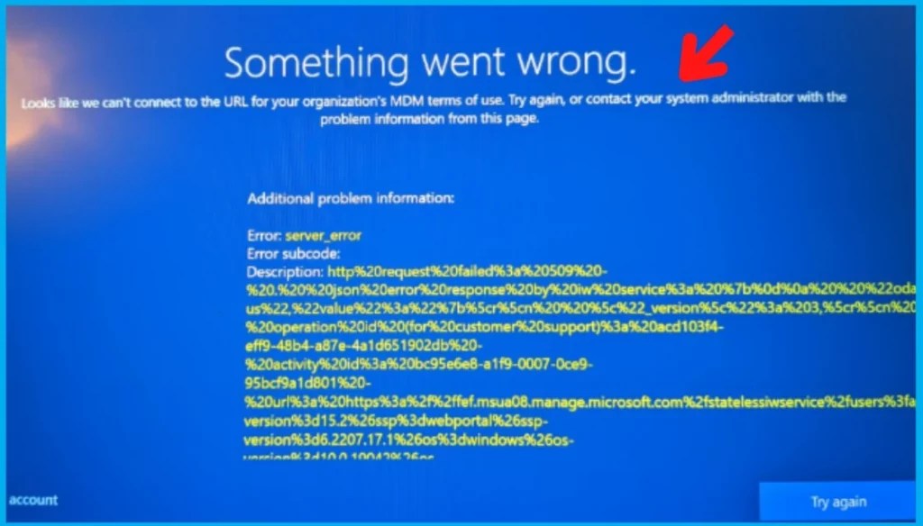 Windows Autopilot username or password is incorrect Error HTMD