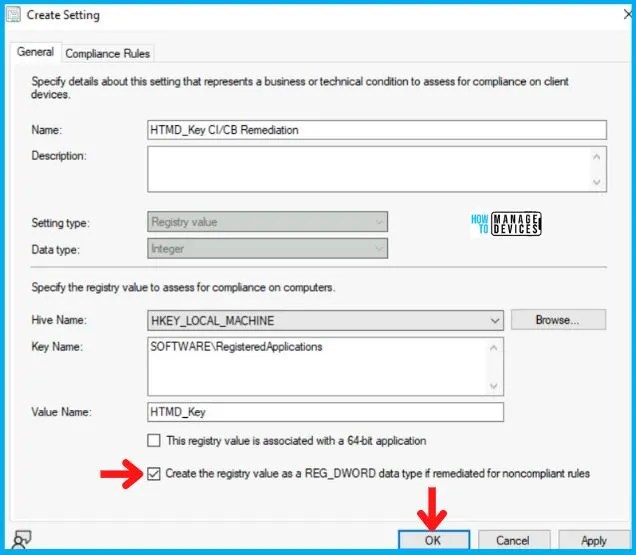 Detect Registry Changes and Revert using SCCM Configuration Item CI CB