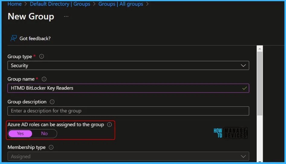 Configure RBAC Roles For BitLocker Recovery Key Reader In Azure AD HTMD