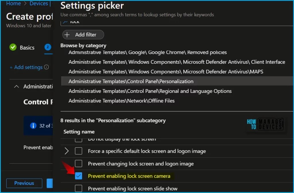 Prevent Enabling Lock Screen Camera Using Intune HTMD Blog