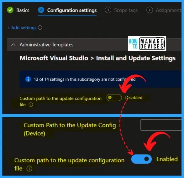Configure Visual Studio Install and Update Settings using Intune HTMD
