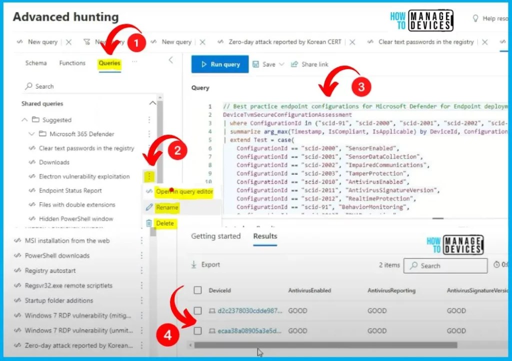 MS Defender Advanced Hunting Using KQL Queries HTMD Blog
