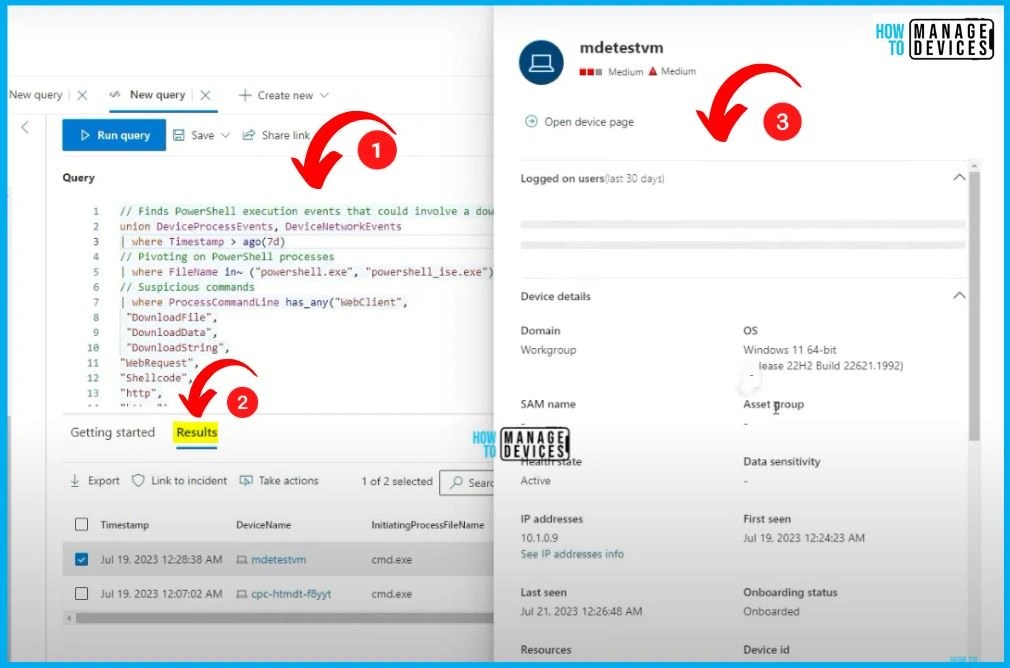 MS Defender Advanced Hunting Using KQL Queries HTMD Blog