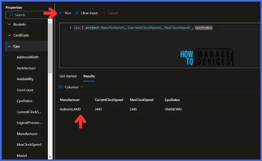 Explore Kusto Query Language (KQL) and Intune Device Query HTMD