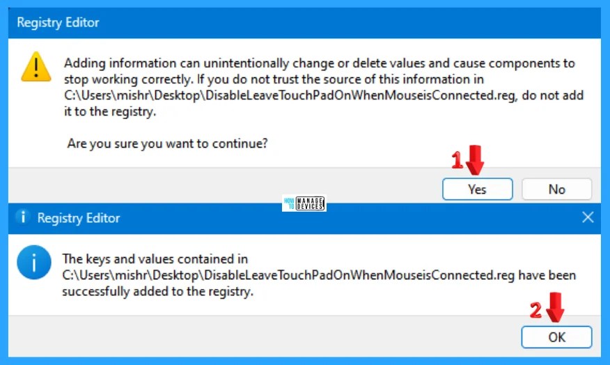 Enable Disable Leave Touchpad On When Mouse Is Connected Feature In