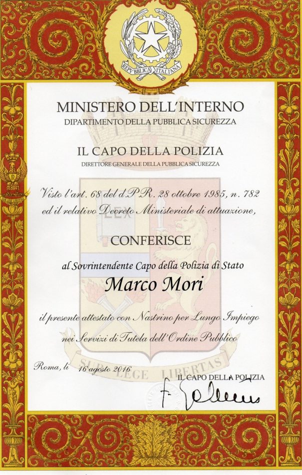 Consegnato Al Socio Marco Mori Un Attestato Di Benemerenza Dall' Amministrazione Della Polizia Di Stato « Associazione Nazionale Della Polizia Di Stato 950_x_605_jpg