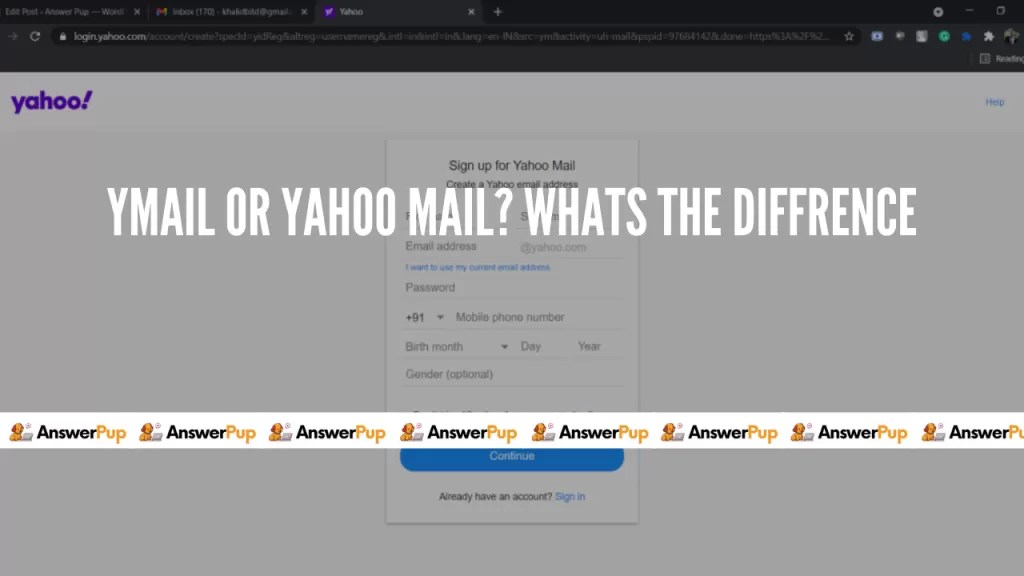 What is the difference between ymail & Yahoo Mail? Answer Pup