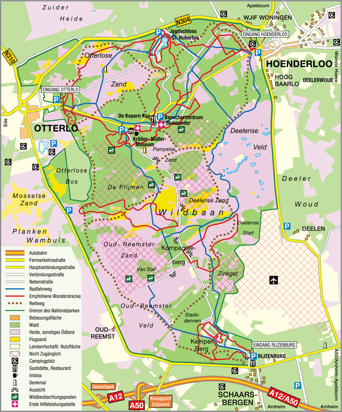 Kaart Hoge Veluwe Park Hirschbrunft Hoge Veluwe Natio