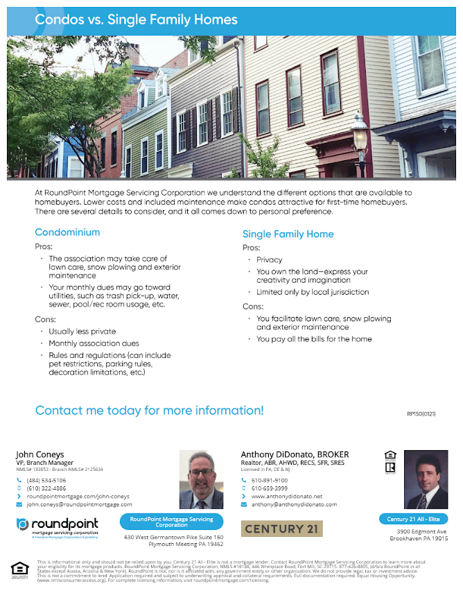 Condos Vs. Single Family Homes Real Estate Agent and Sales in PA