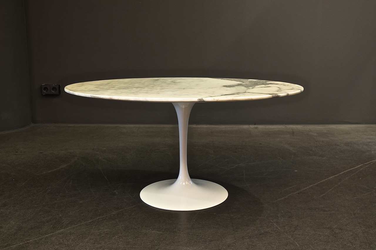 Oval Pedestal Coffee Table… antibeige