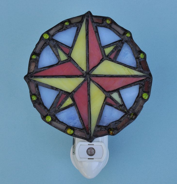 Handmade Nautical Stained Glass Suncatchers and Nightlights from